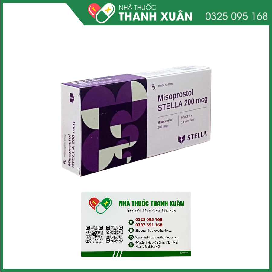Misoprostol Stella 200 mcg điều trị viêm loét dạ dày- tá tràng